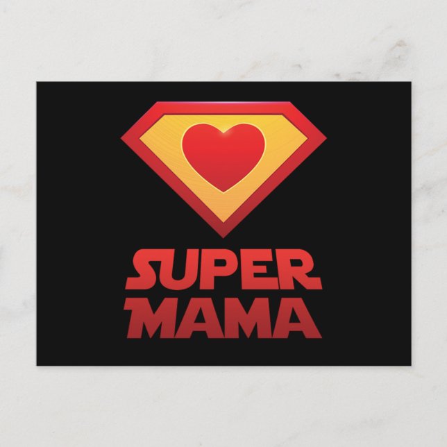 Super Mama Mom Mother Motherhood Mothers Day Mummy Postcard (Front)