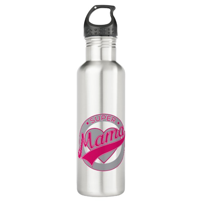 Super mama stainless steel water bottle (Front)