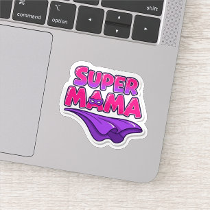 Super Mama Superhero Mom Cape Sticker