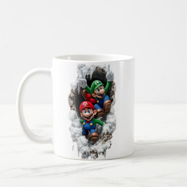Super Mario & Luigi 3D Wall-Burst Coffee Mug (Left)
