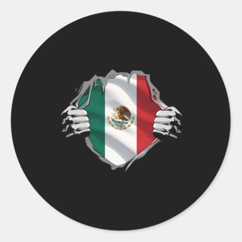 Super Mexican Heritage Proud Mexico Roots Flag Classic Round Sticker