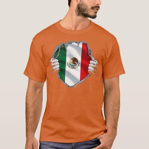 Super Mexican Heritage Proud Mexico Roots Flag  _  T_Shirt