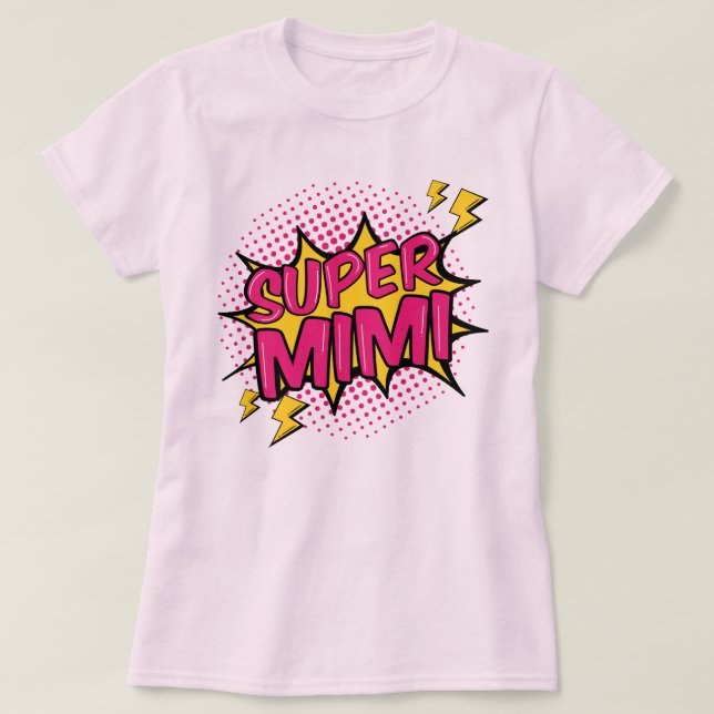 Super Mimi Comic Superhero T-Shirt (Design Front)