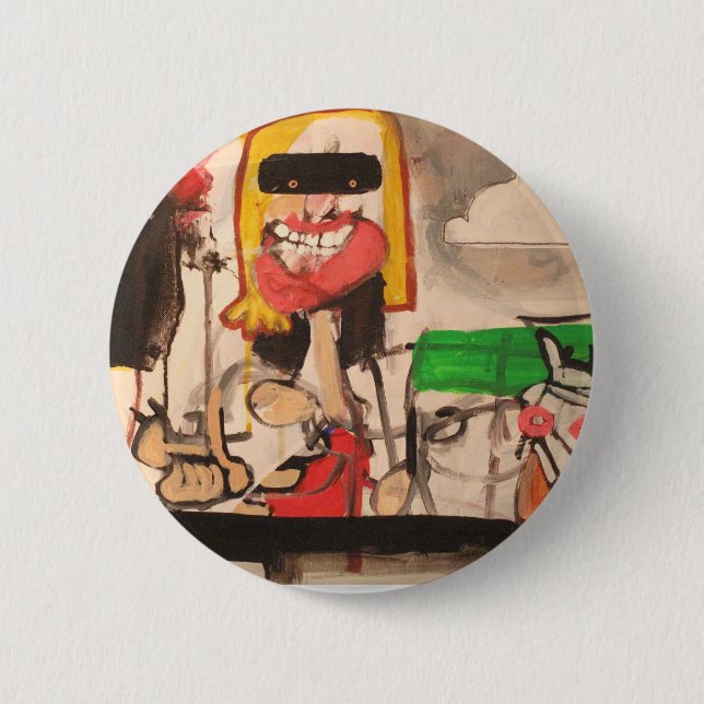 super model doddle pinback button (Front)