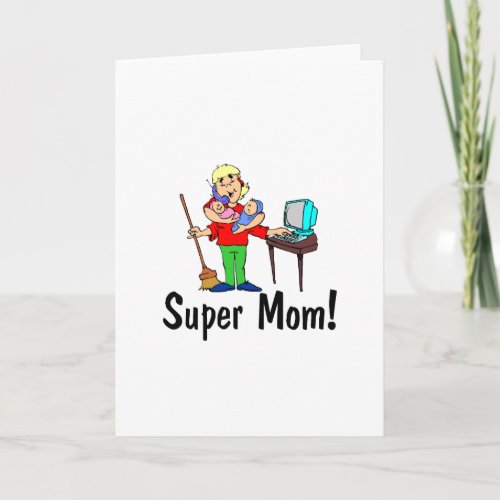 Super Mom 4 Arms Holiday Card