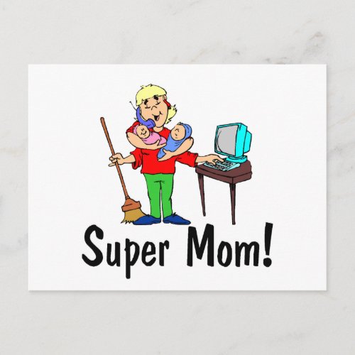 Super Mom 4 Arms Postcard