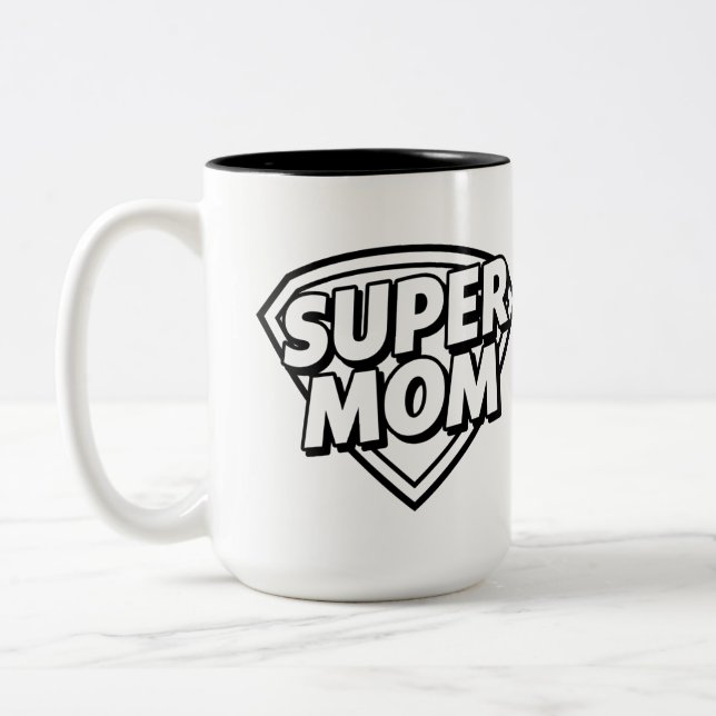 Super Mom Coffee Mug with Hero Design (Left)