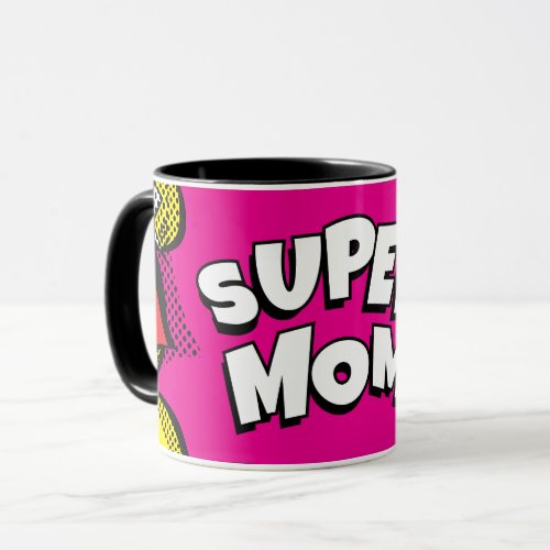  Super Mom Colorful Comic Book Pop Art  Mug