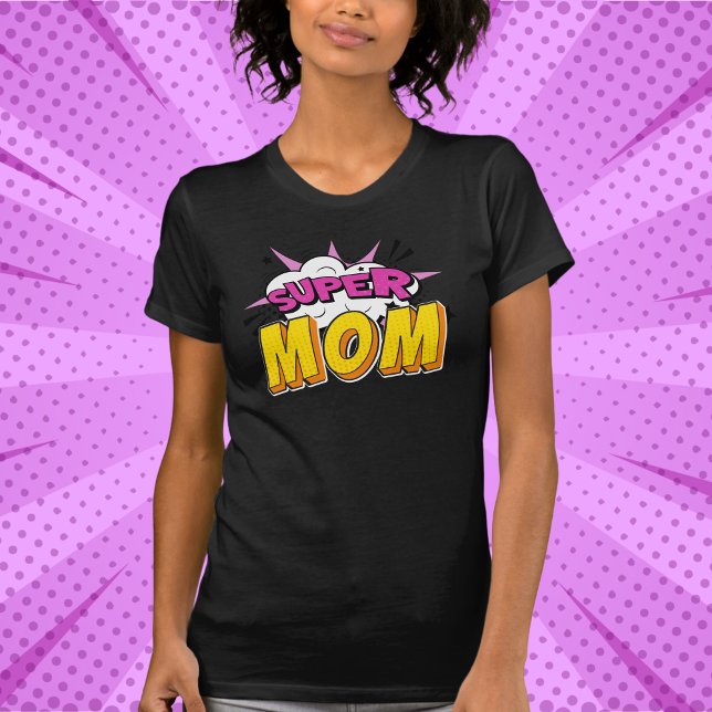 Super Mom Comic Book Birthday Party T-Shirt (Super Mom - matching birthday t-shirt for mom inspired by comic books and superheroes)