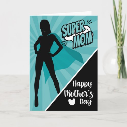 Super Mom Comic for Happy Mothers Day Card