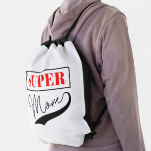 Super Mom Drawstring Bag