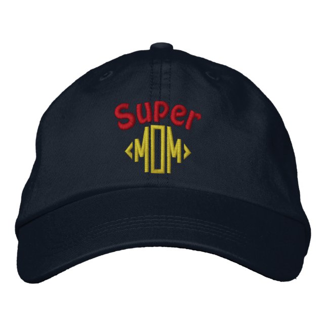 Super MOM  Embroidered Baseball Cap (Front)