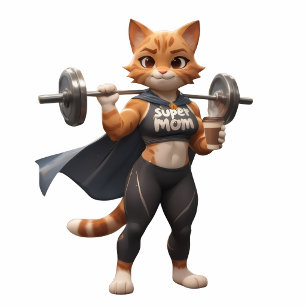 Super Mom Fitness Cat Mug