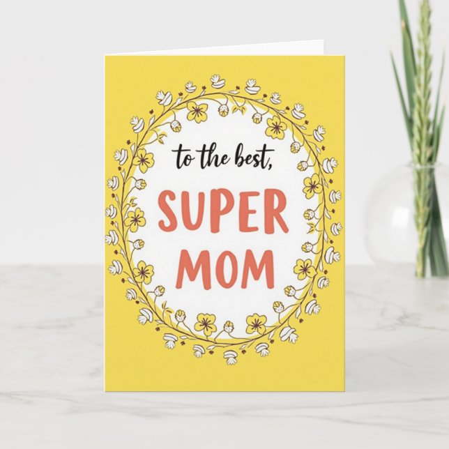 Super Mom Floral Tribute Card (Front)