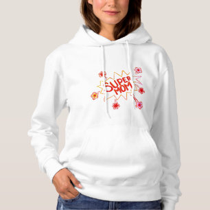 Super Mom Flower Comic Bubble Drawing Mother Hoodie