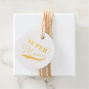 Super Mom Foil Favor Tags