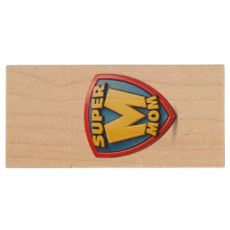 Super Mom Gifts for Super Moms Wood Flash Drive