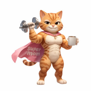 Super Mom Gym Cat Cooking Apron