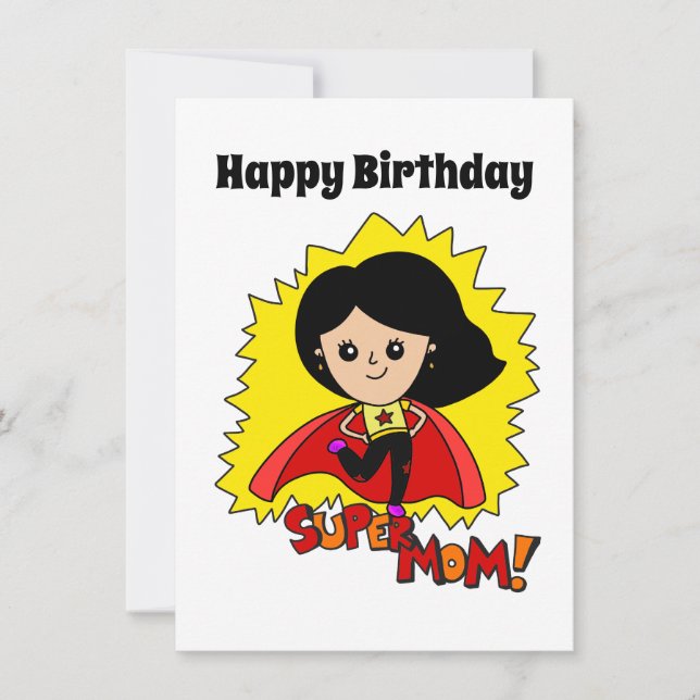 Super Mom Happy Birthday Invitation (Front)
