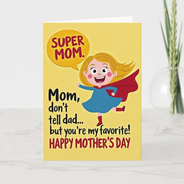 Super Mom Happy Mothers Day Card (Front)