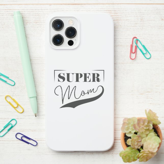 Super Mom iPhone Case (On Desk)