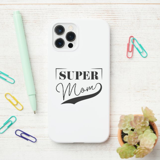 Super Mom iPhone Case (On Desk)