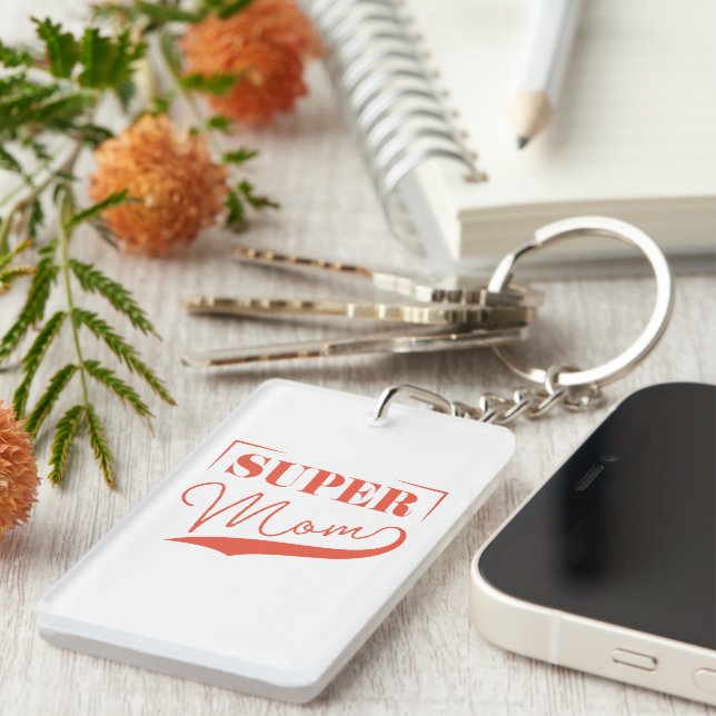 Super Mom Keychain (Front Right)