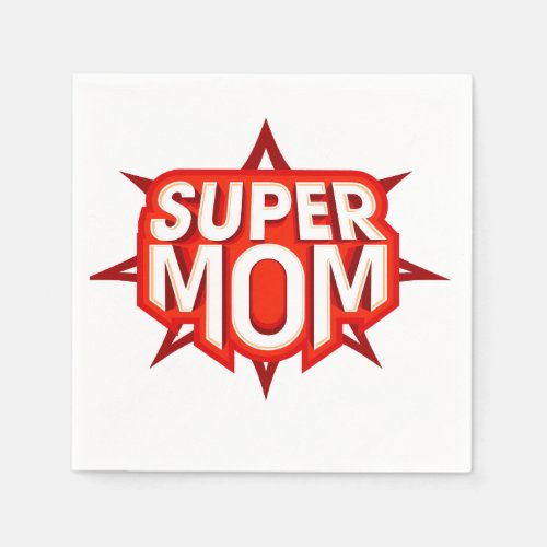 Super Mom Logo Napkins