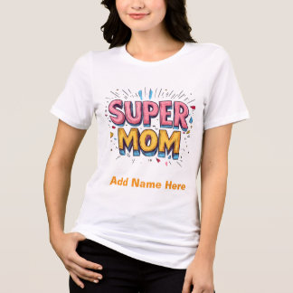 Super Mom Modern Pink & Yellow Pop Art Design Gift Tri-Blend Shirt