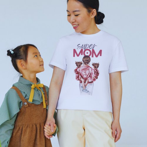 Super Mom  Mom of Girls  Mothers Day T_shirt