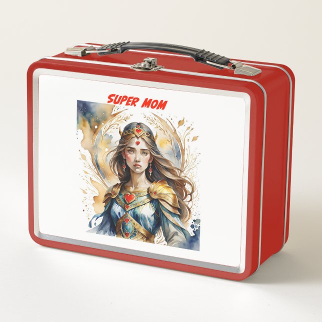 Super Mom Mother's Day Gift Metal Lunch Box (Front)
