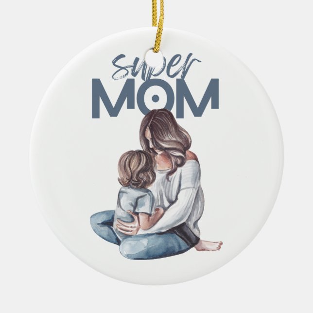 Super Mom Mother'S Day Ornament (Front)