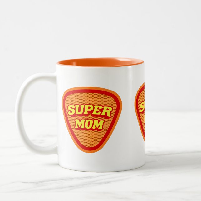 Super Mom Mother's Day Two-Tone Coffee Mug (Left)