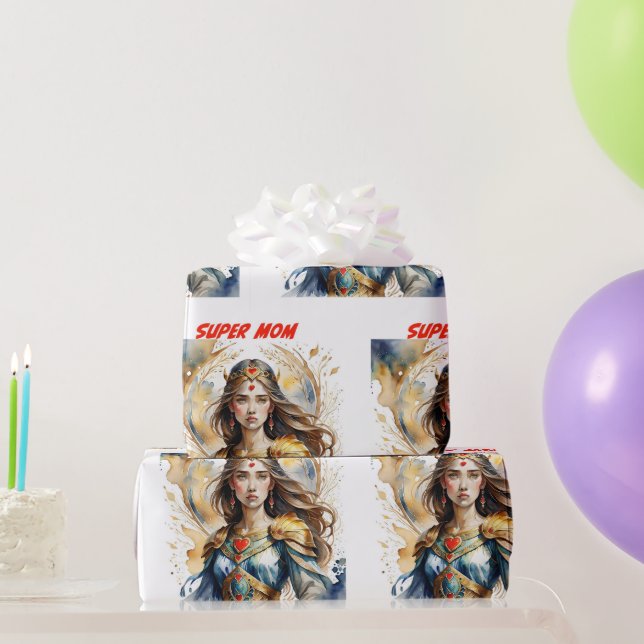 Super Mom Mother's Day Wrapping Paper (Party Gifts)
