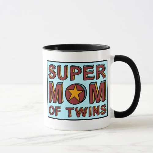 SUPER MOM OF TWINS MUG