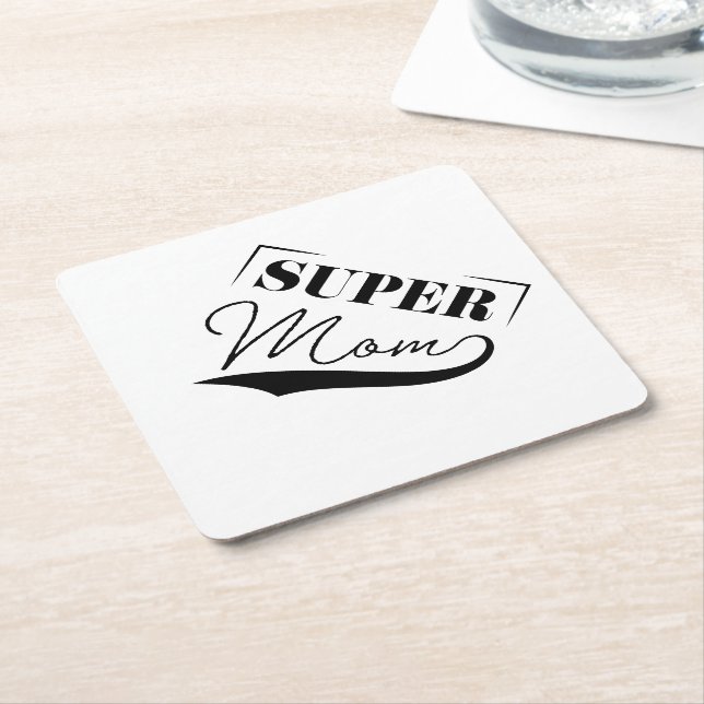 Super Mom Paper Coaster (Angled)
