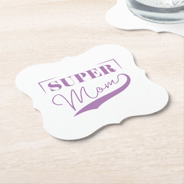 Super Mom Paper Coaster (Angled)