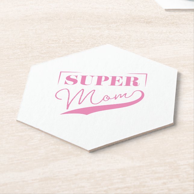 Super Mom Paper Coaster (Angled)