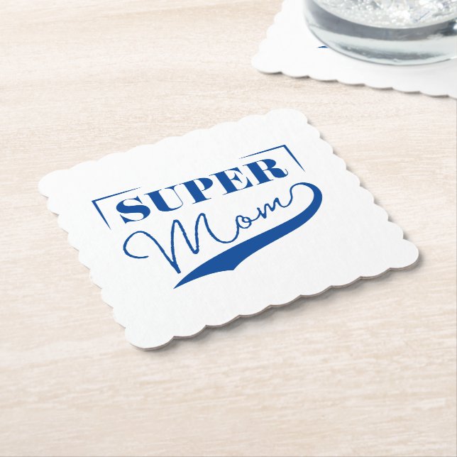 Super Mom Paper Coaster (Angled)