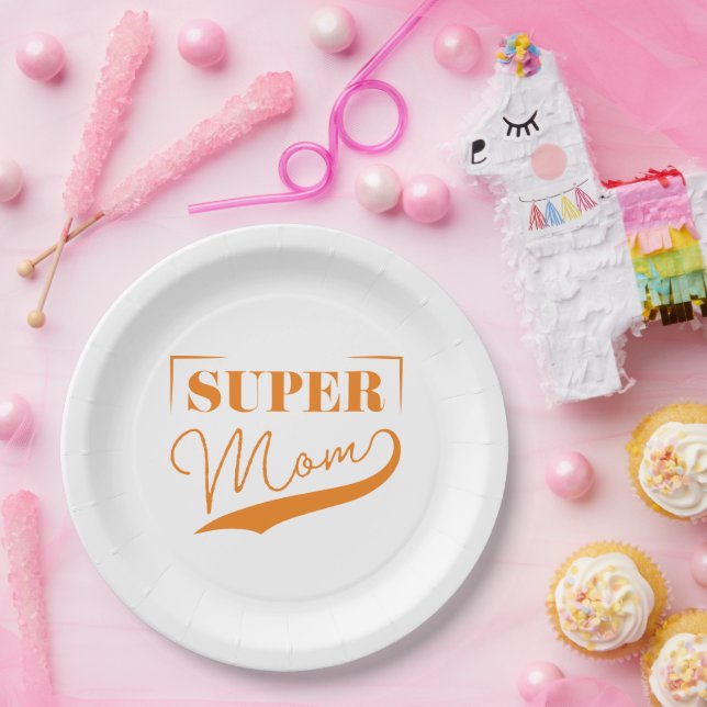 Super Mom Paper Plates (Party)