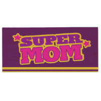Super Mom pink purple yellow striped custom
