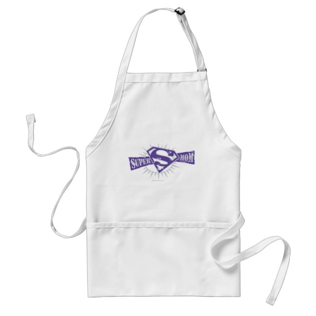 Super Mom Purple Starburst Adult Apron (Front)