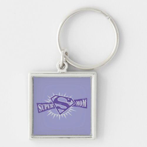 Super Mom Purple Starburst Keychain