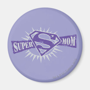 Super Mom Purple Starburst Magnet