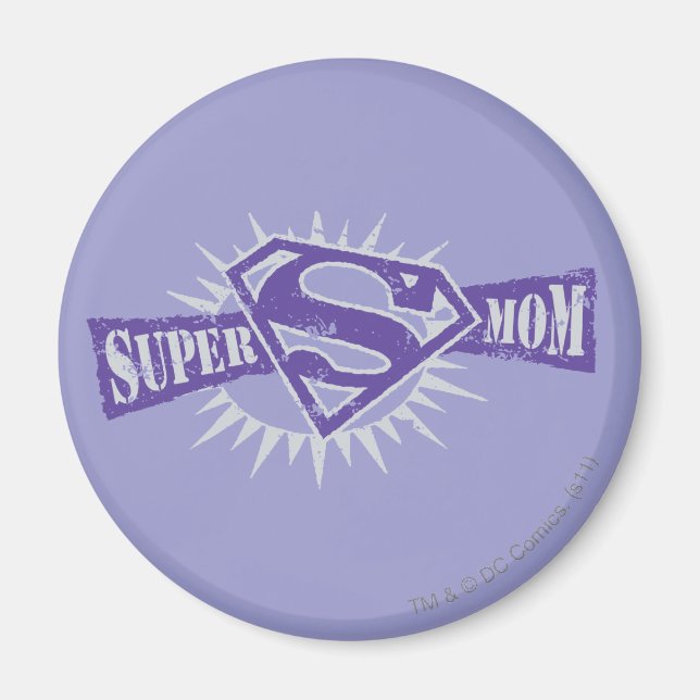 Super Mom Purple Starburst Magnet (Front)