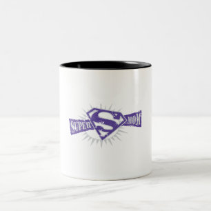 Super Mom Purple Starburst Two-Tone Coffee Mug