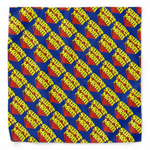Super Mom Red/Yellow/Blue Superhero Mother's Day Bandana