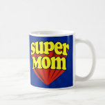 Super Mom Red/Yellow/Blue Superhero Mother's Day Coffee Mug
