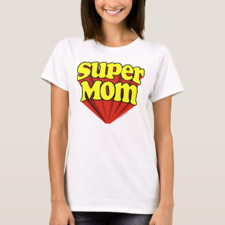 Super Mom Red/Yellow/Blue Superhero Mother's Day T-Shirt
