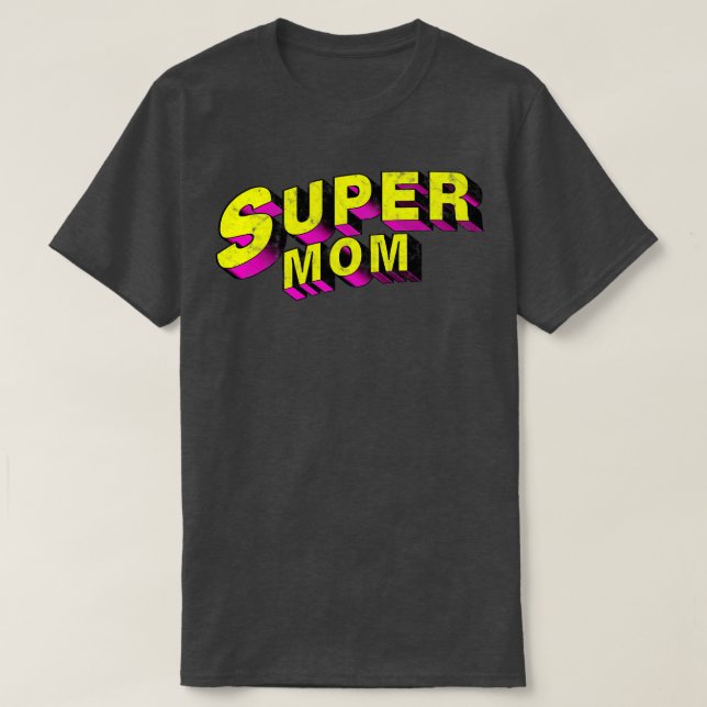 Super mom Retro vintage distressed tee  happy moth (Design Front)